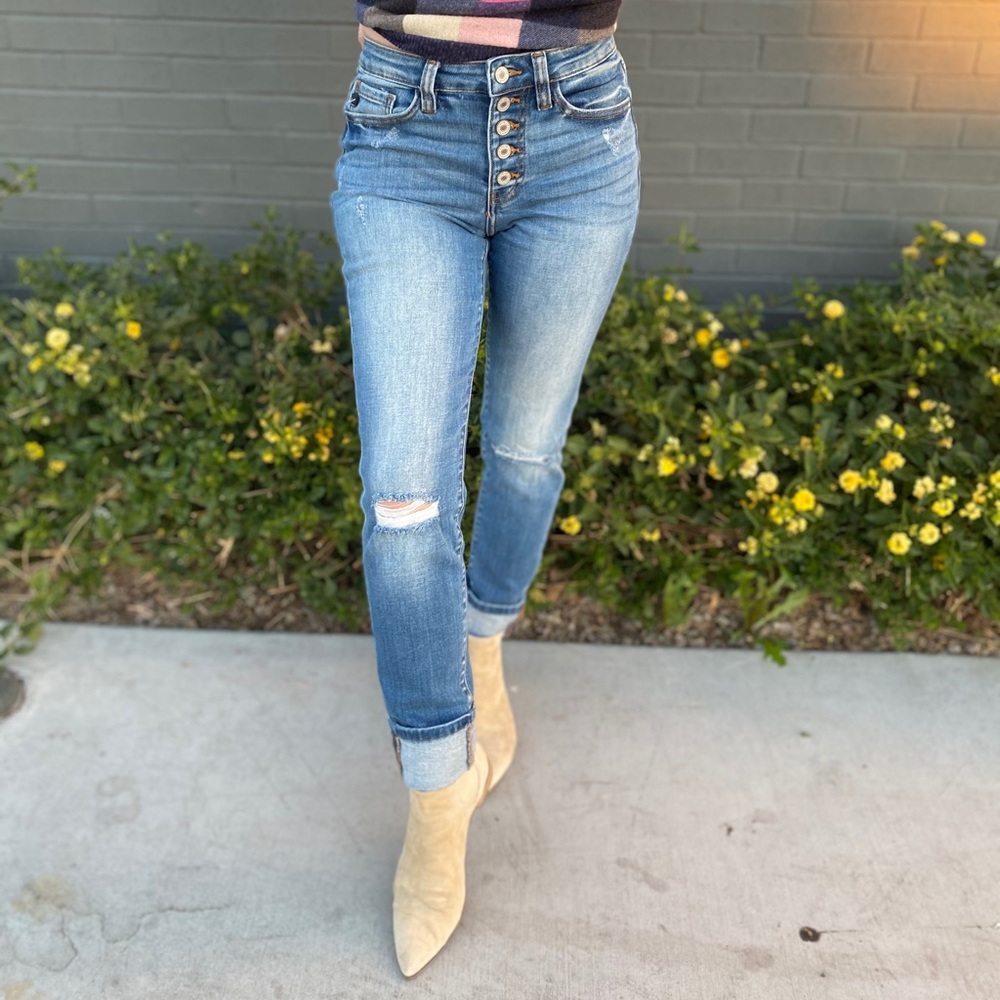 KanCan Henley straight fit Jeans
